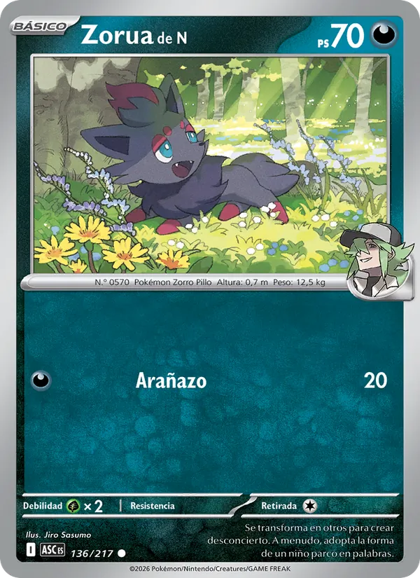 Carta Zorua de N