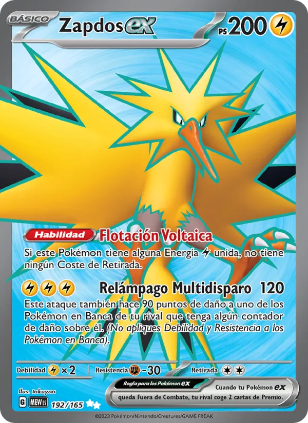Carta Zapdos ex