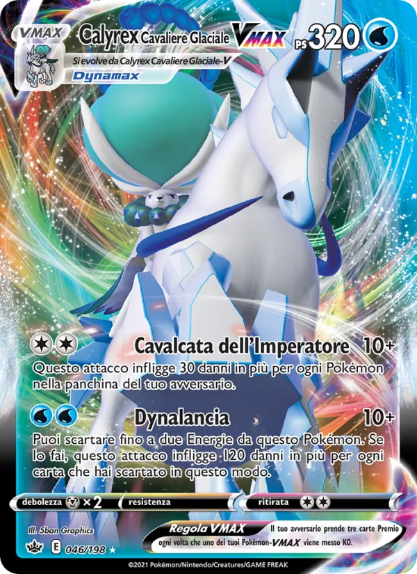 Carta Calyrex Cavaliere Glaciale VMAX